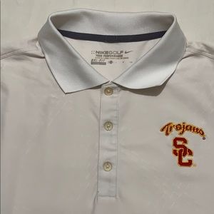 Nike Golf Tour Performance Men’s Dri Fit USC White Short Sleeve Polo Shirt Small
